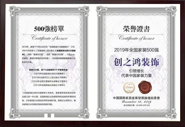 esball装饰：2019年全国家装500强