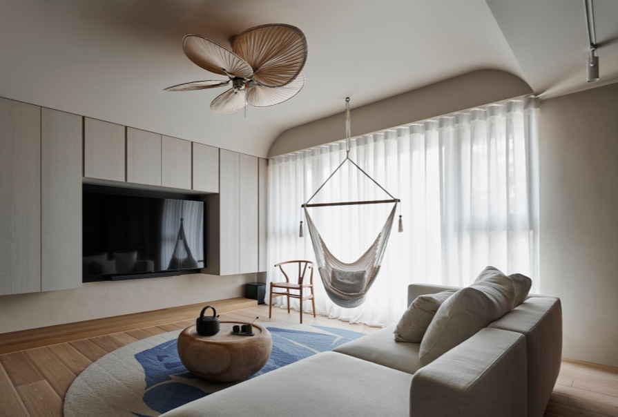 城东春晓88㎡侘寂风格三居室装修案例