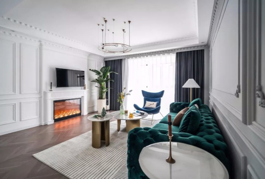 金地万悦城127㎡现代法式风格三居室装修案例