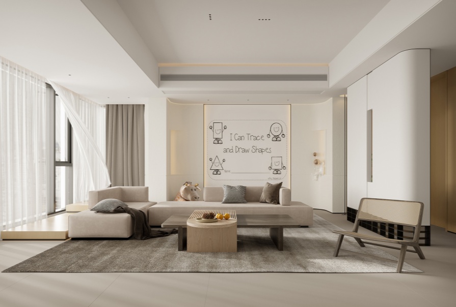 创意之城·蘭园113㎡奶油风格三居室装修案例