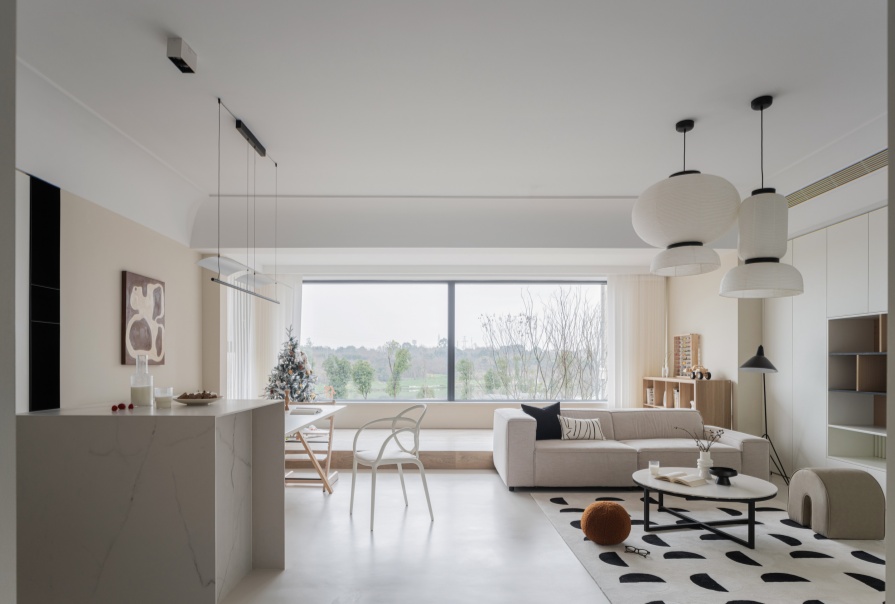 花语尚东125㎡奶油风格三居室装修案例