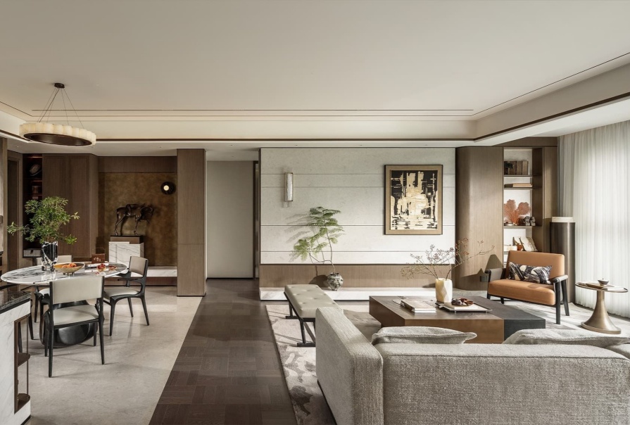 绿城·桂月云翠126㎡新中式风三居室装修案例