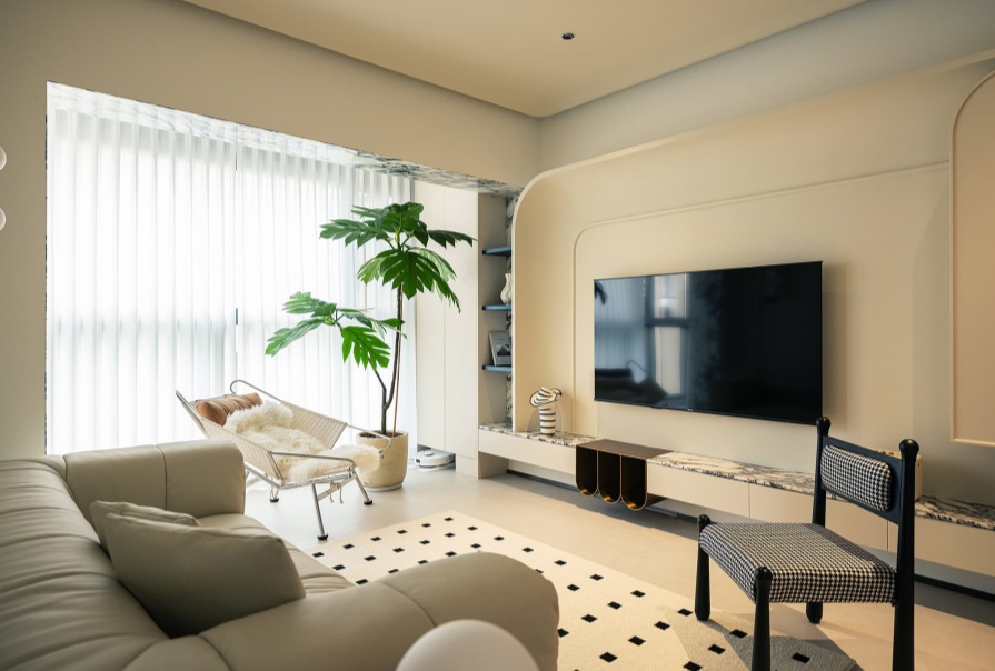 中交春风景里97㎡奶油风格三居室装修案例