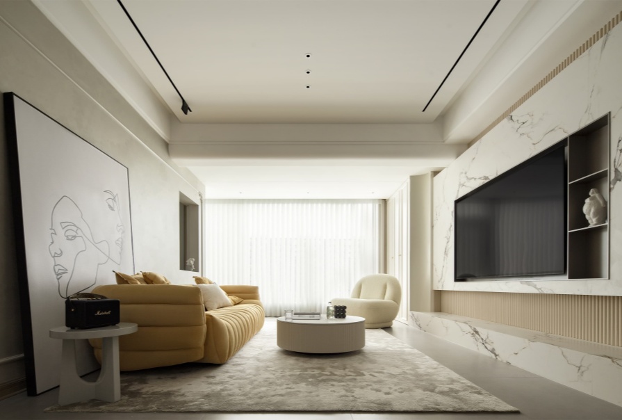 金地·风华919117㎡奶油风格三居室装修案例