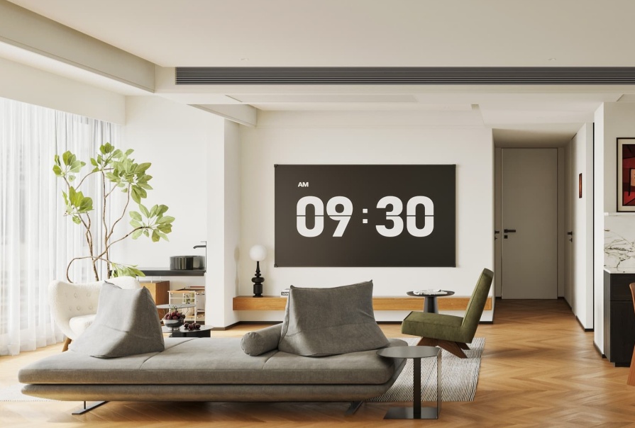 中建理想城117㎡中古风格三居室装修案例